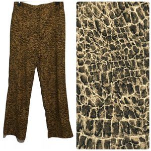 Intriguing Threads Pants Women Size 12 Vintage Brown Snake Retro Boho Gothic